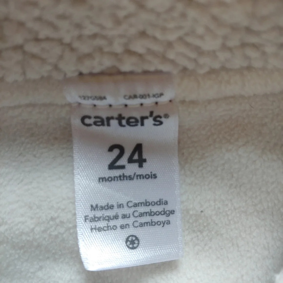 Carter's Red & Black Buffalo Plaid Zip-Up Fleece Vest Size Boys 24 Months - Picture 3 of 3